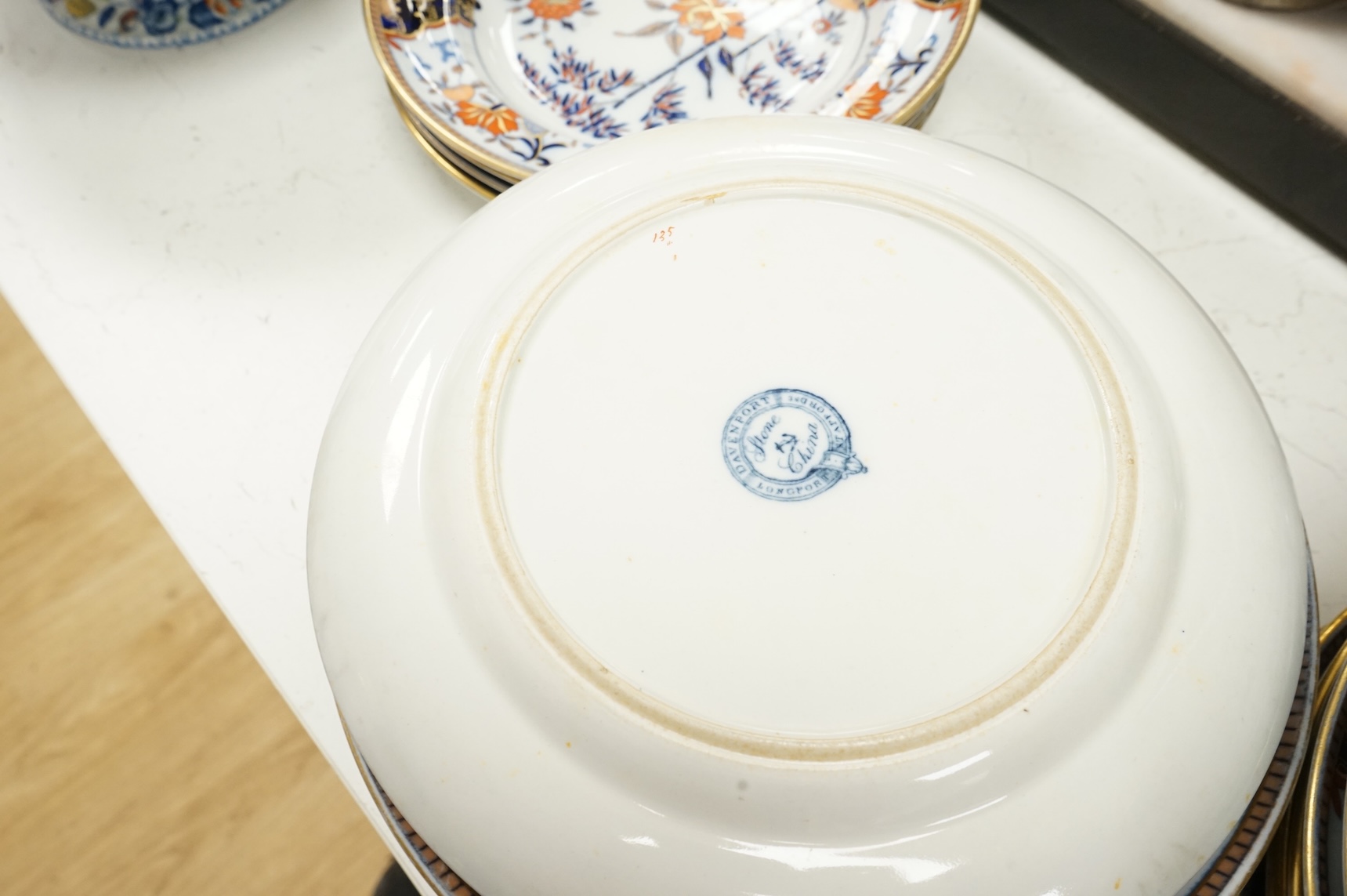 A Victorian Davenport dinner service to include tureens, dinner plates and soup bowls, largest 52cm wide